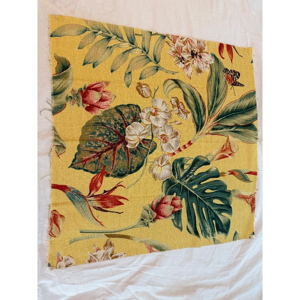 Vintage new yellow background Butterfly‎ Fabric flowers 24
